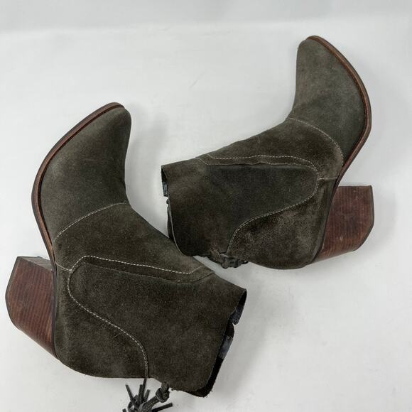 Matisse Laney Suede Leather Ankle Bootie Tassel Womens 10M Western Chunky Heel - Picture 8 of 13